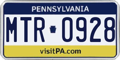 PA license plate MTR0928