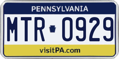 PA license plate MTR0929