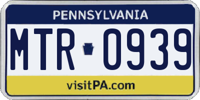 PA license plate MTR0939