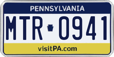 PA license plate MTR0941
