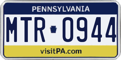 PA license plate MTR0944
