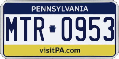 PA license plate MTR0953