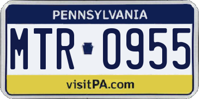 PA license plate MTR0955