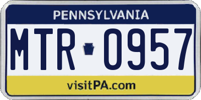 PA license plate MTR0957
