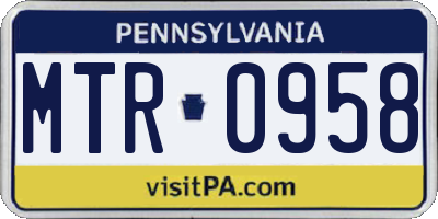 PA license plate MTR0958
