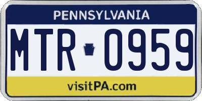 PA license plate MTR0959