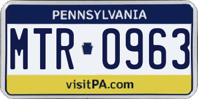 PA license plate MTR0963