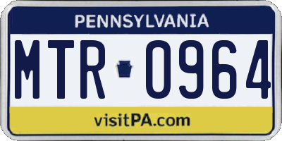 PA license plate MTR0964