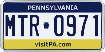 PA license plate MTR0971