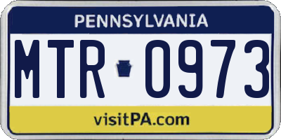 PA license plate MTR0973