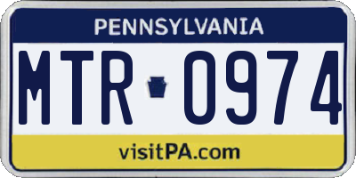 PA license plate MTR0974