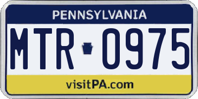 PA license plate MTR0975