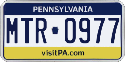 PA license plate MTR0977