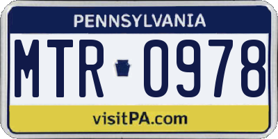 PA license plate MTR0978