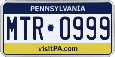 PA license plate MTR0999