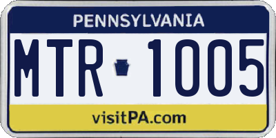 PA license plate MTR1005