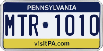 PA license plate MTR1010