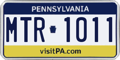 PA license plate MTR1011