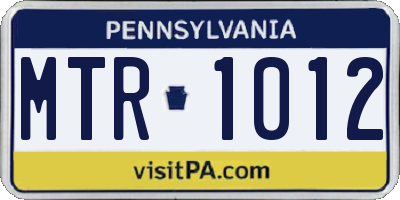 PA license plate MTR1012