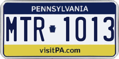 PA license plate MTR1013