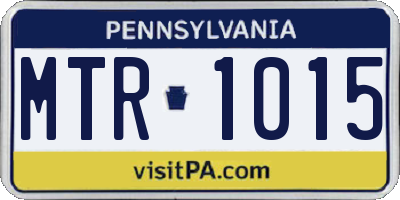 PA license plate MTR1015