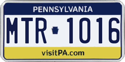 PA license plate MTR1016