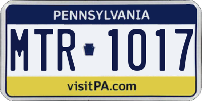 PA license plate MTR1017