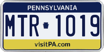 PA license plate MTR1019