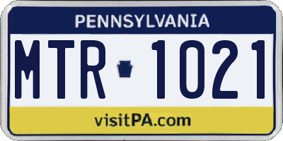 PA license plate MTR1021