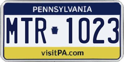 PA license plate MTR1023