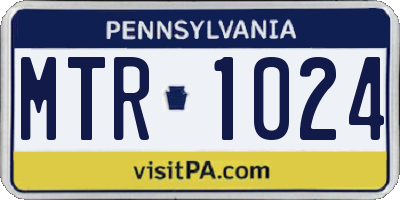 PA license plate MTR1024