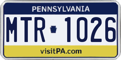 PA license plate MTR1026