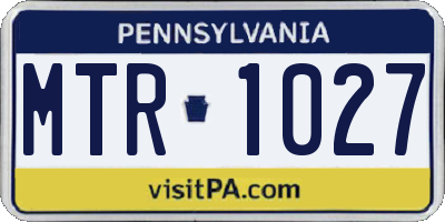 PA license plate MTR1027