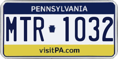 PA license plate MTR1032