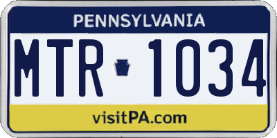 PA license plate MTR1034