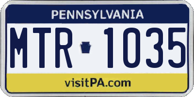 PA license plate MTR1035