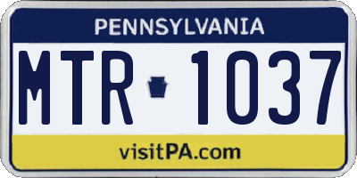 PA license plate MTR1037