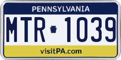PA license plate MTR1039