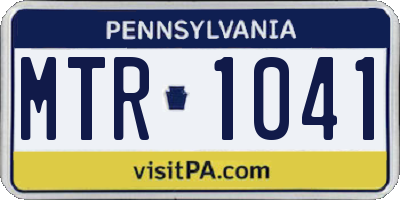 PA license plate MTR1041