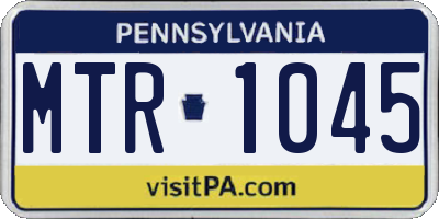 PA license plate MTR1045