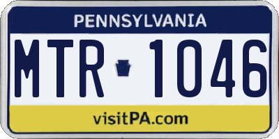 PA license plate MTR1046