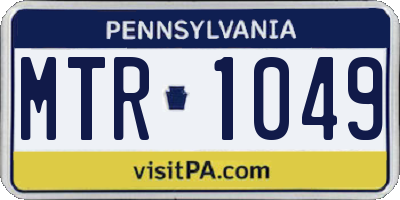 PA license plate MTR1049