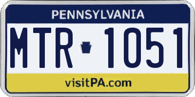 PA license plate MTR1051