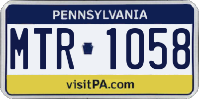 PA license plate MTR1058