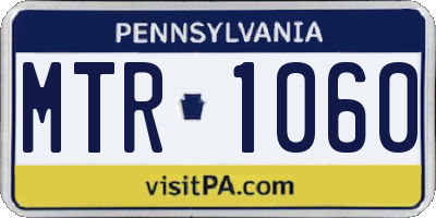 PA license plate MTR1060
