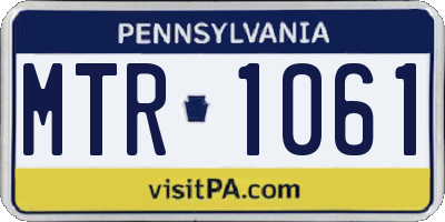 PA license plate MTR1061