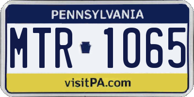 PA license plate MTR1065