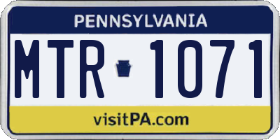 PA license plate MTR1071