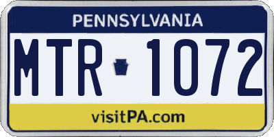 PA license plate MTR1072