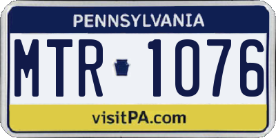 PA license plate MTR1076